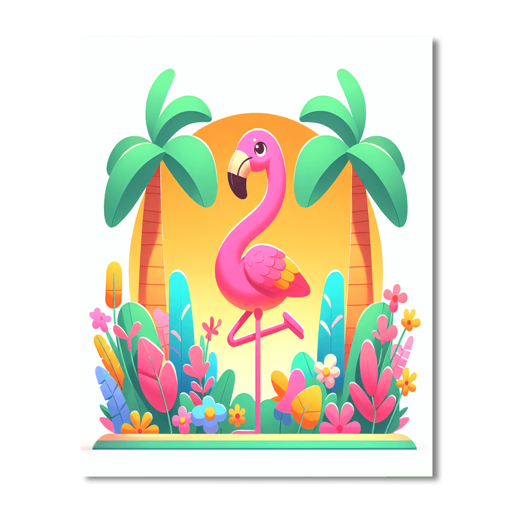 Fluffy Flamingo Paint By Color