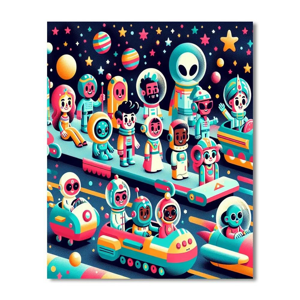 Galactic Space Parade Painting By Numbers Kit