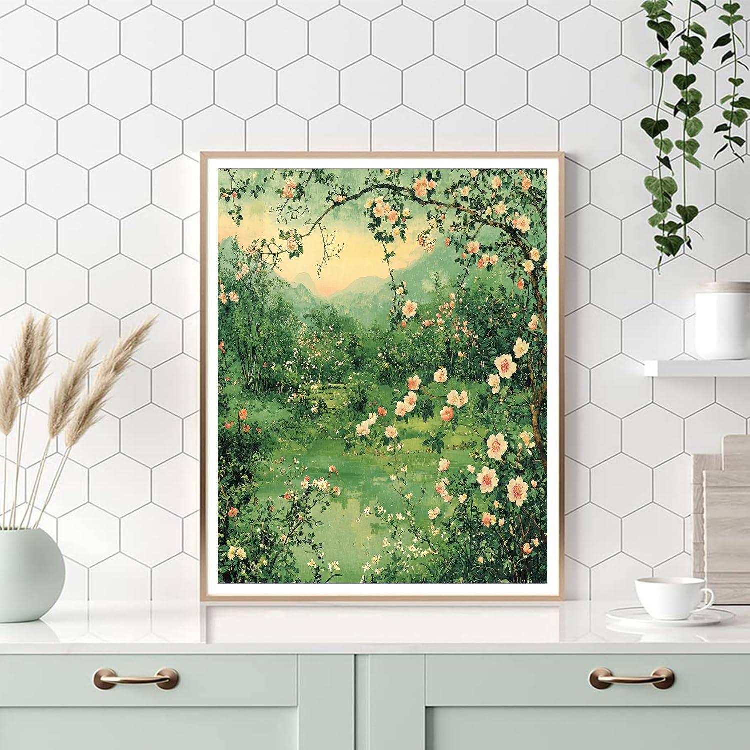 Utagawa Hiroshige Inspired The Garden Of Tranquility  Number Painting