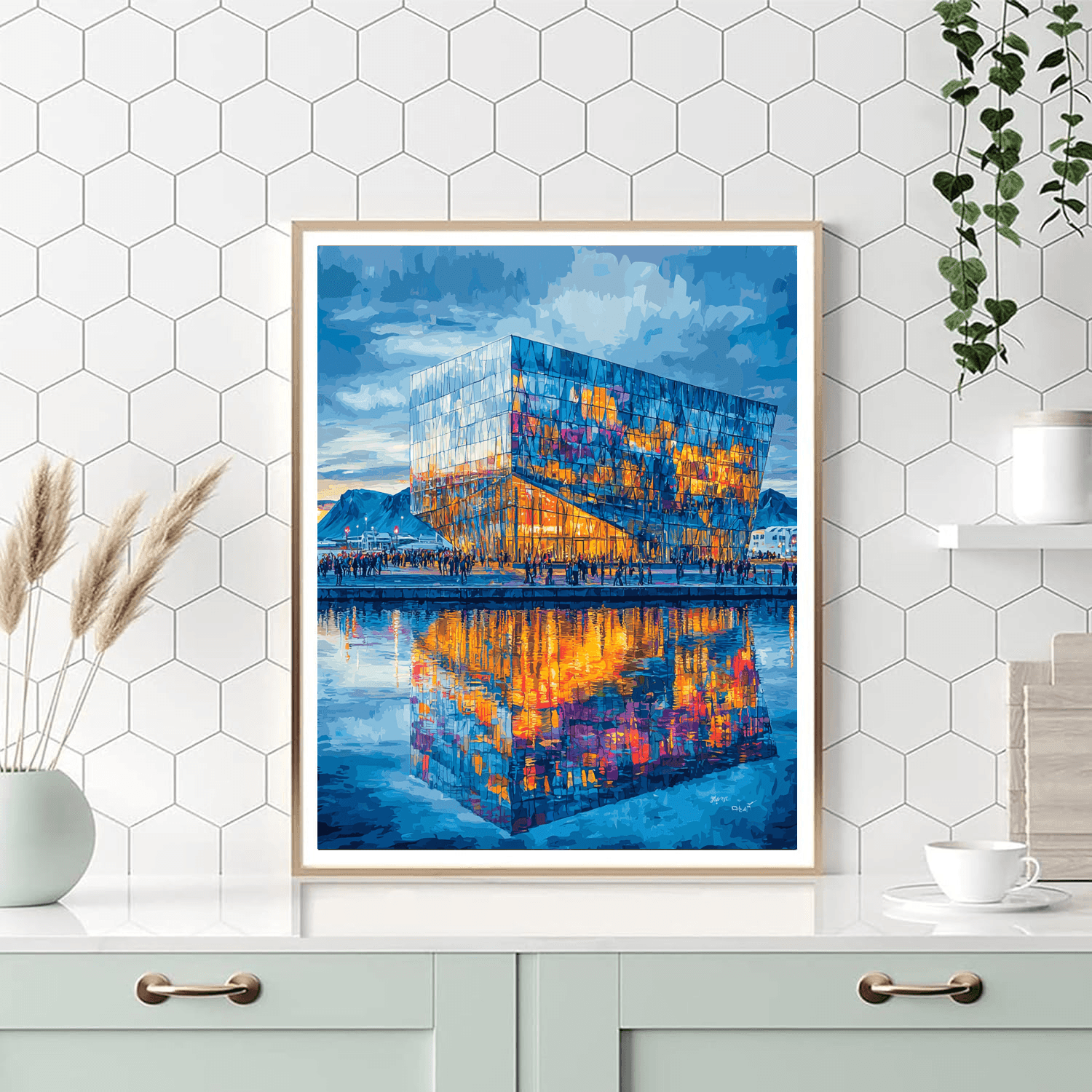 Reykjavik's Harpa Concert Hall Numbered Painting Kits