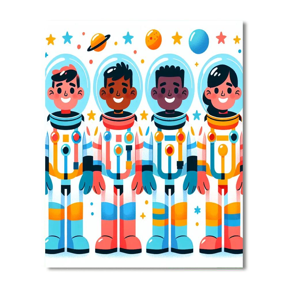 Imaginative Outer Space Crew Painting By Numbers Kit