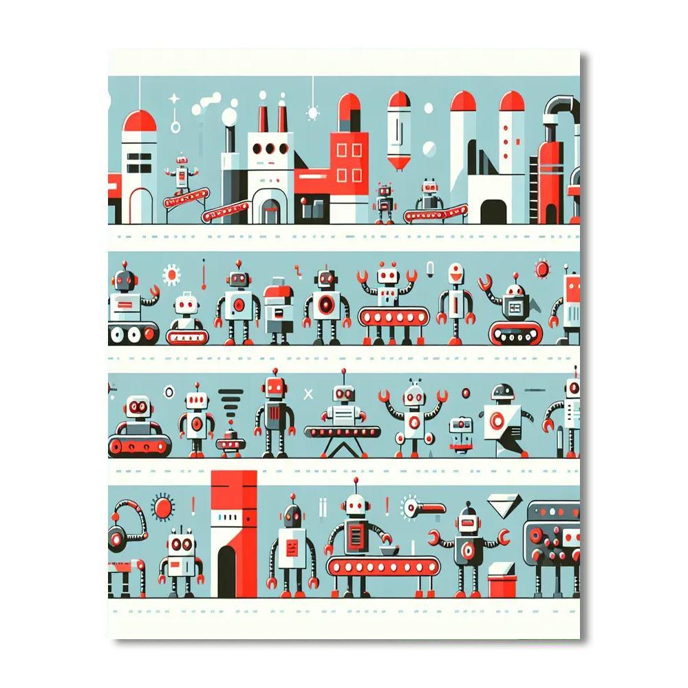 Robot Factory Frenzy Paint By Color
