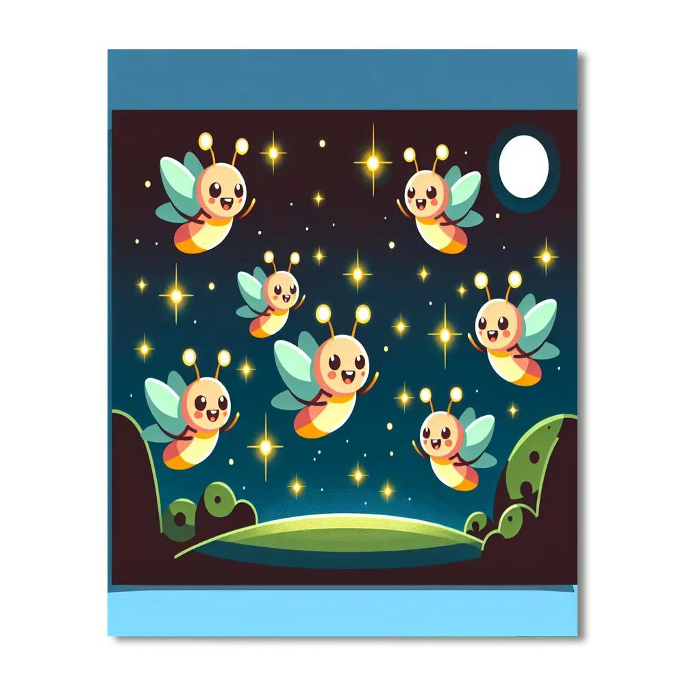 Glowing Firefly Dance Paint By Number