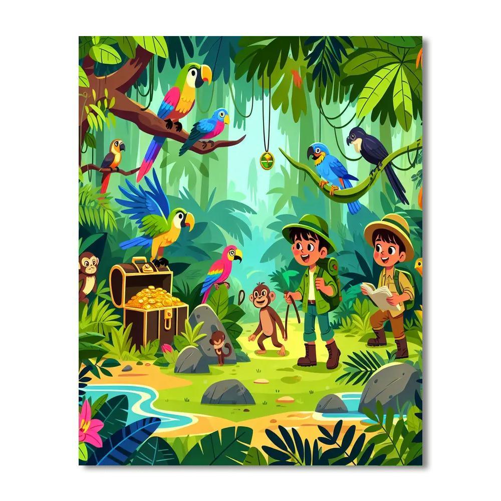 Rainforest Treasure Hunt Numbered Painting Kits