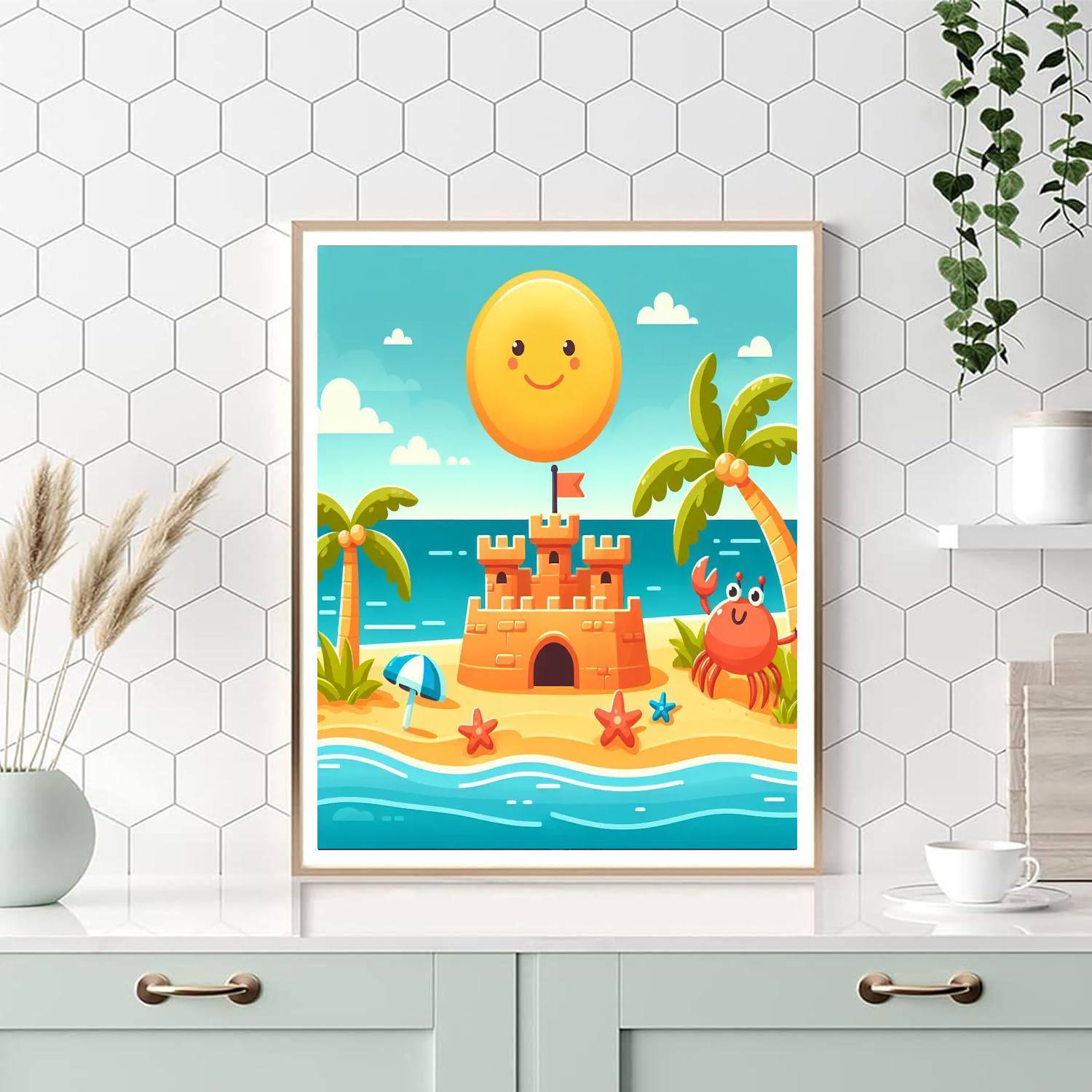 Tropical Beach Adventure Paint By Numbers Art