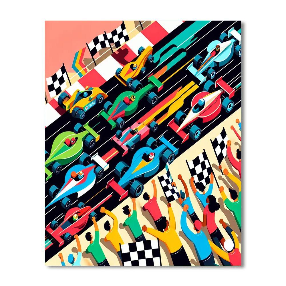Racing Car Adventure Paint By Color