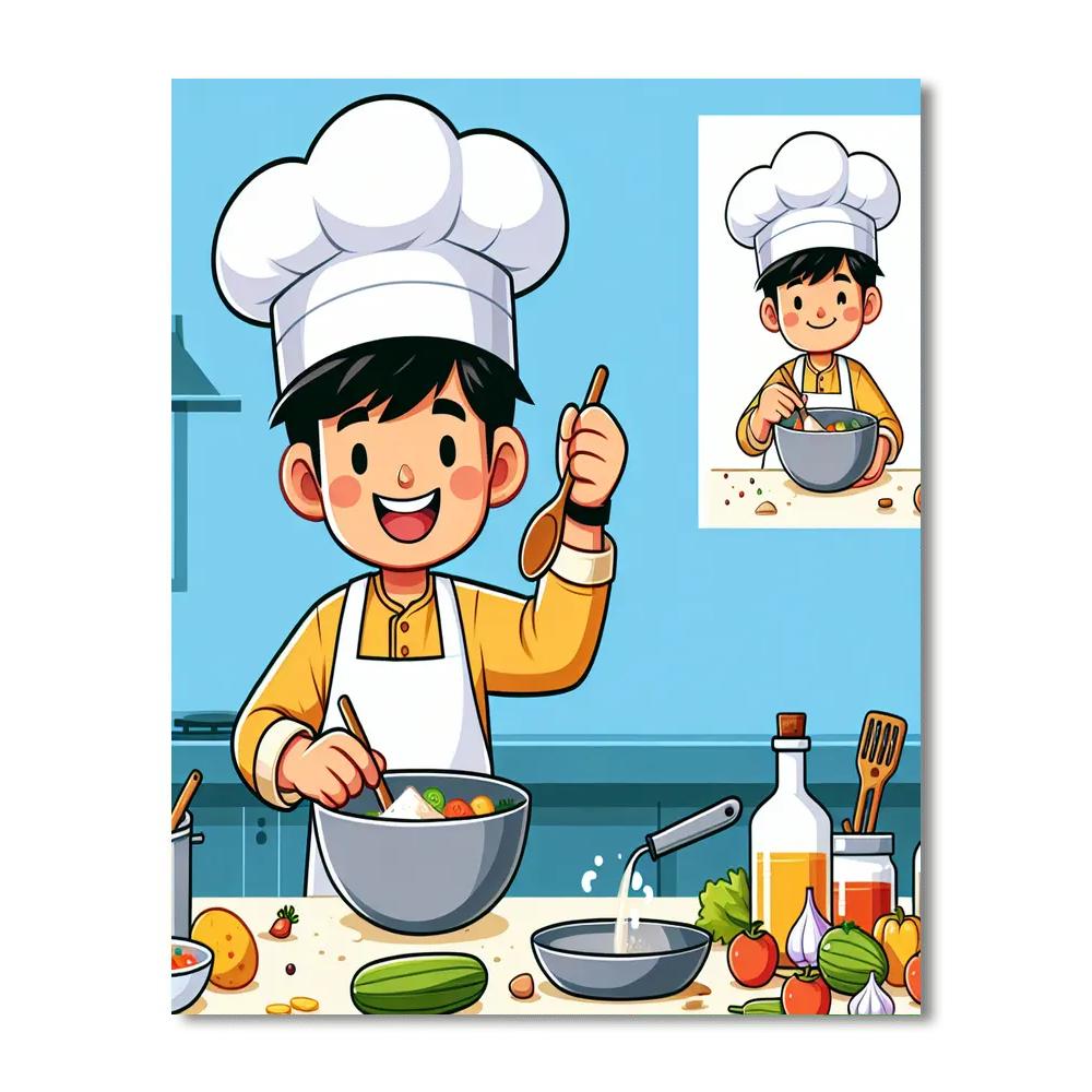 Curious Chef Paint By Numbers Art