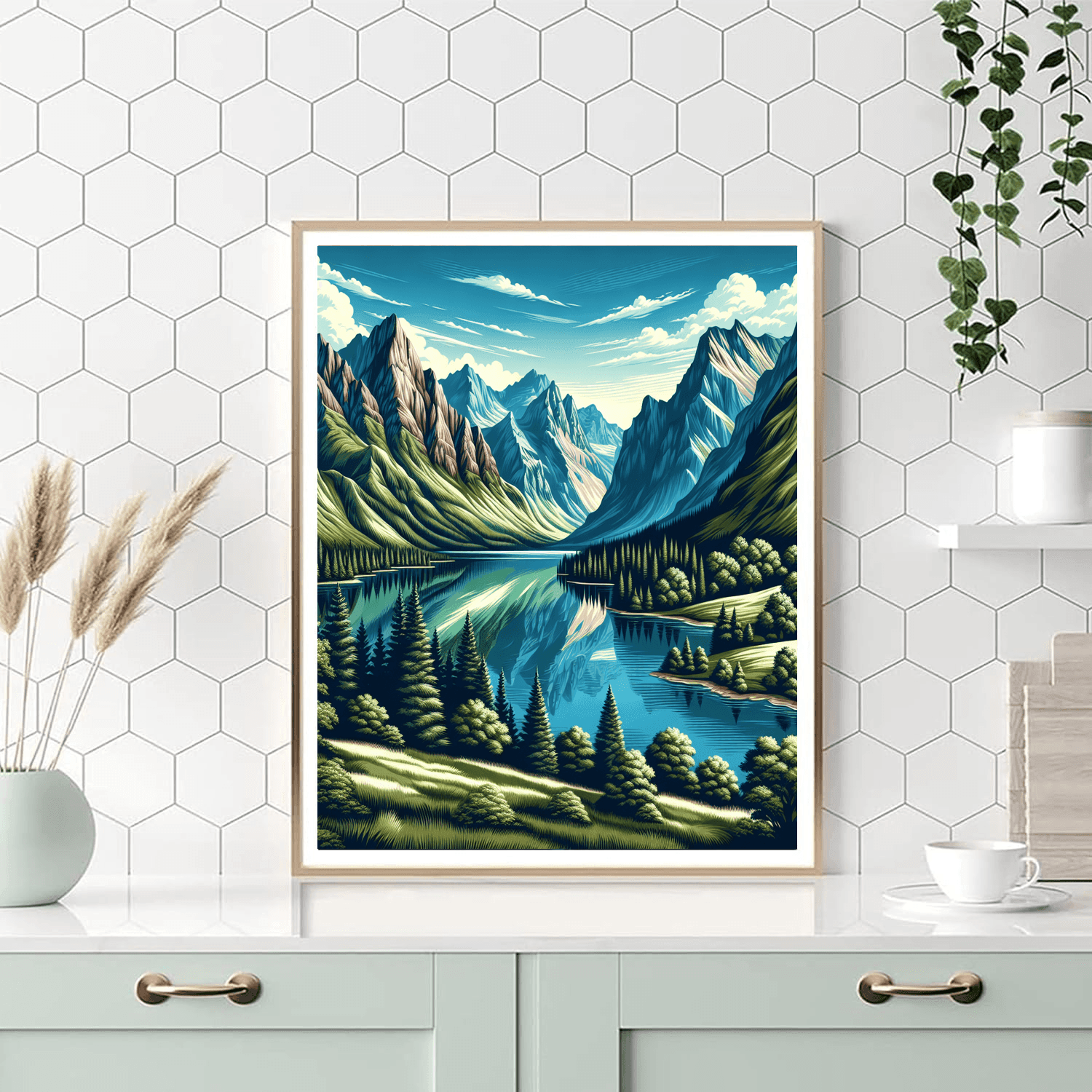 Breathtaking Mountain Retreat Numbered Painting Kits
