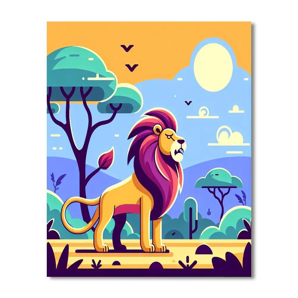 Courageous Lion's Roar Paint By Numbers