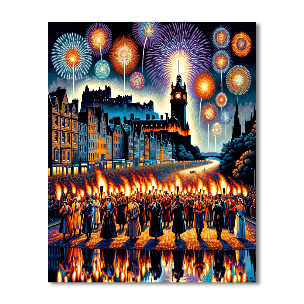 Hogmanay Festival - Edinburgh, Scotland Number Painting