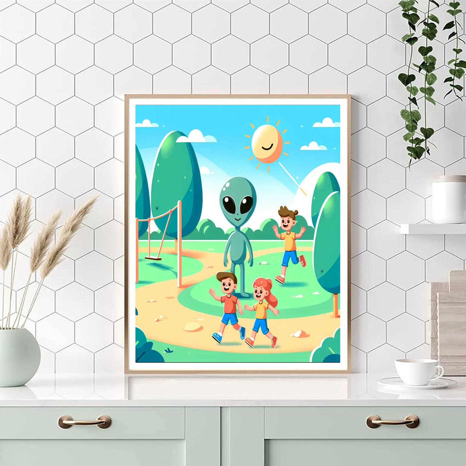 Alien Exploration Squad Number Painting