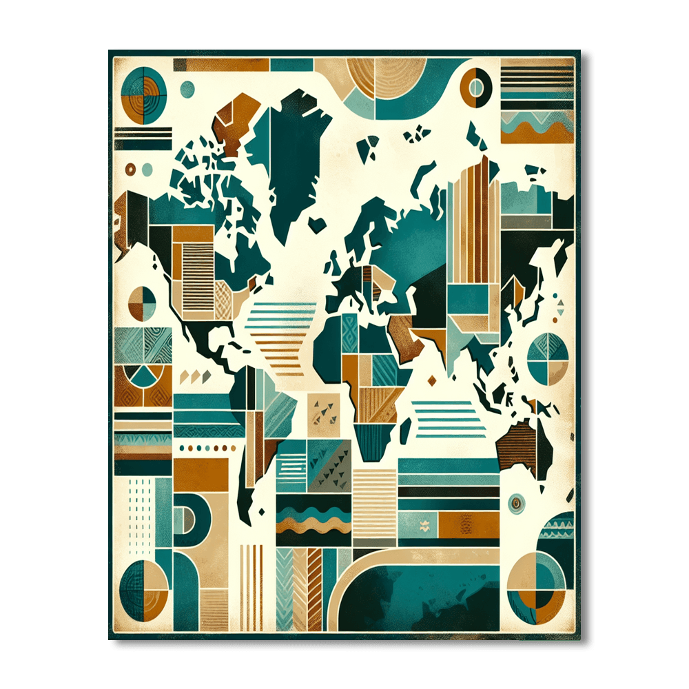 World Map Adventure Paint By Numbers