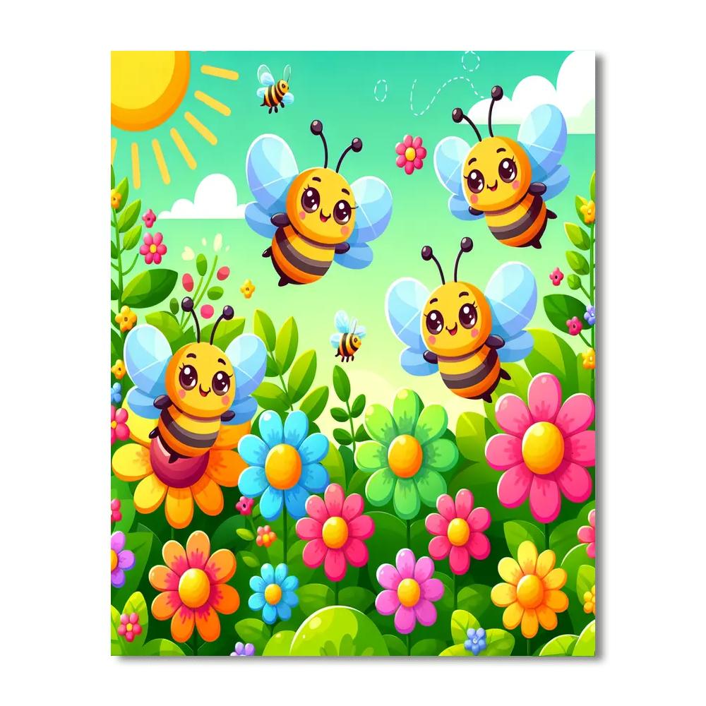Busy Bees At Work Paint By Numbers Art