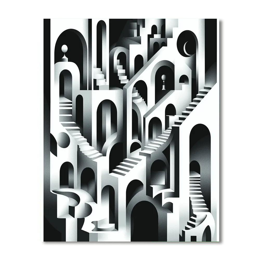 M.C. Escher Inspired Enchanted Conundrums  Paint By Numbers