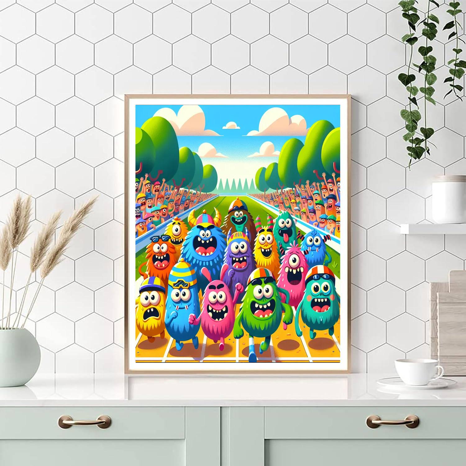 Silly Monster Race Numbered Painting Kits