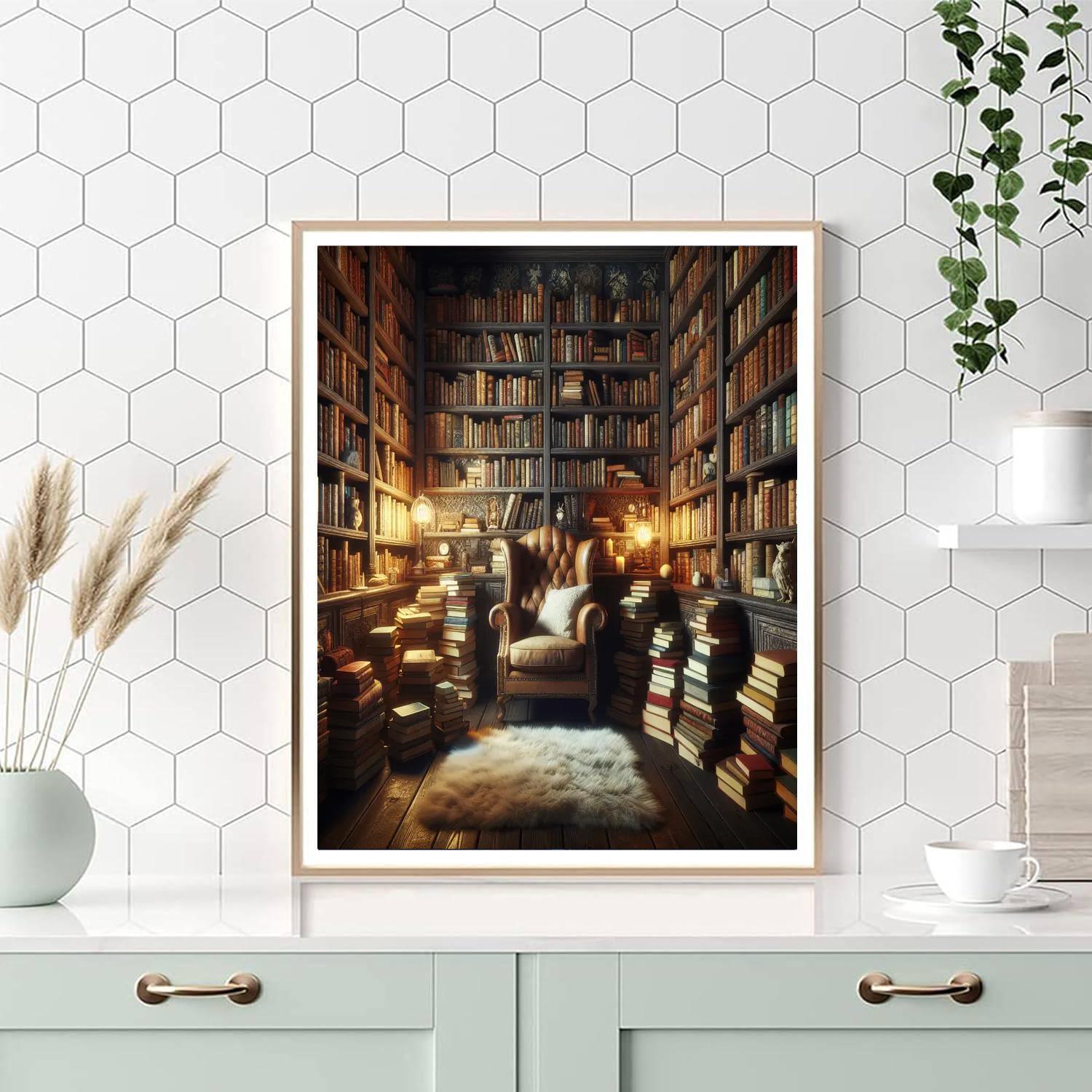 Refined Library Nook DIY Paint By Numbers