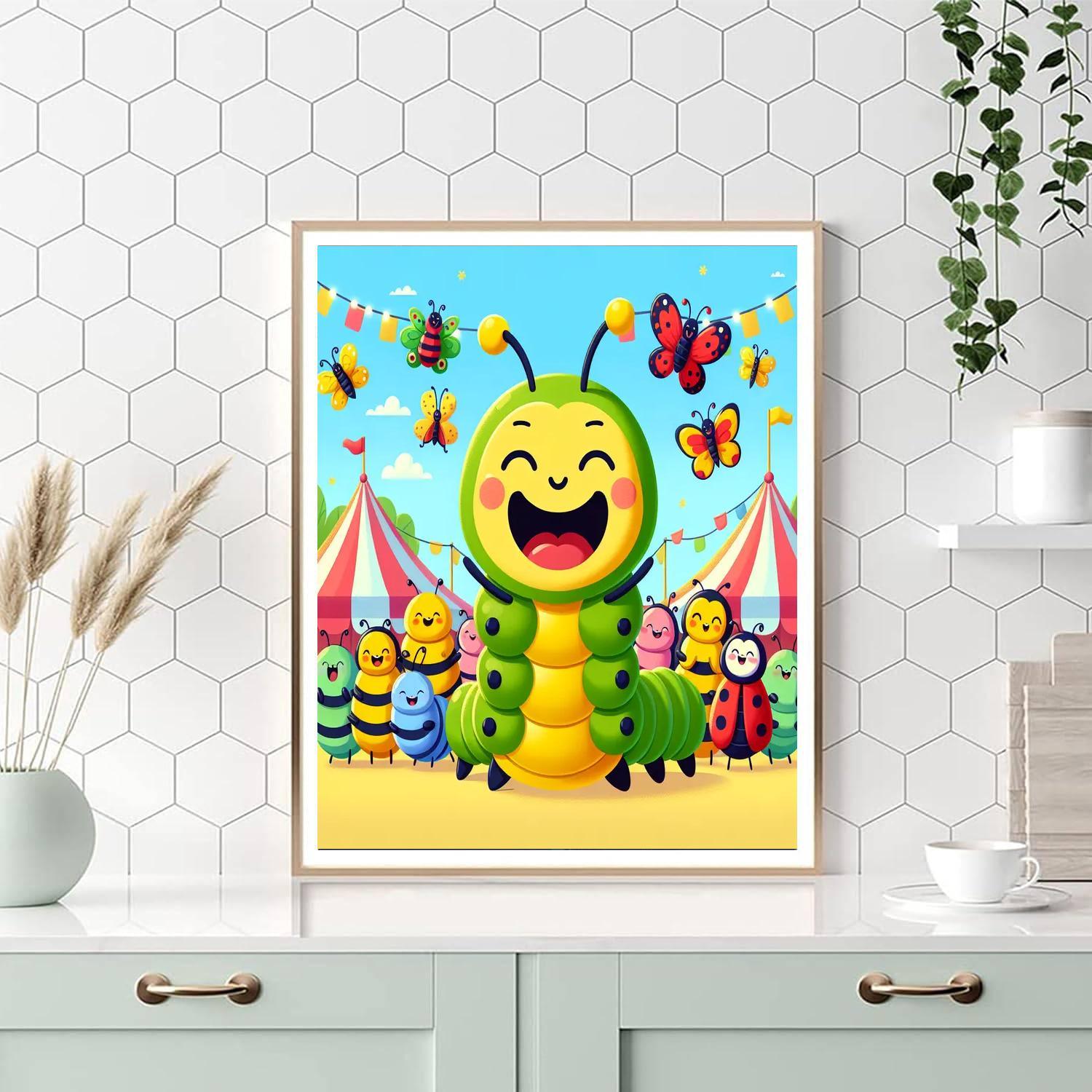 Charming Caterpillar Carnival Number Painting