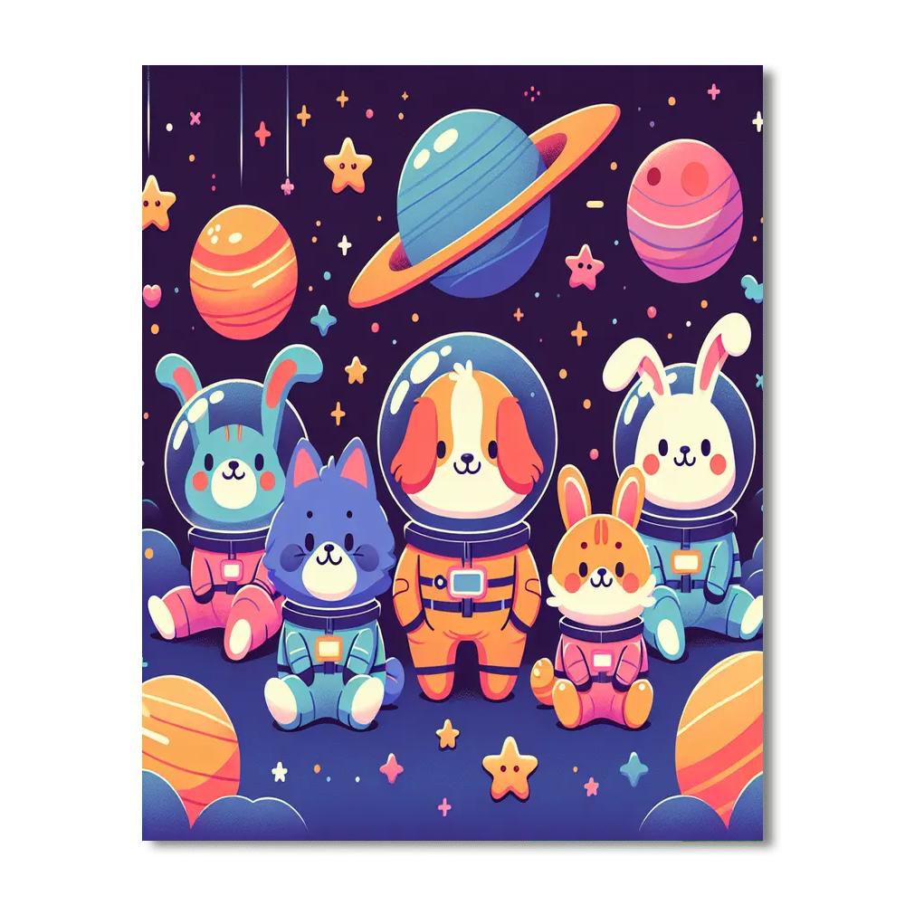 Cute Space Animals Paint By Numbers