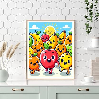 Charming Fruit Parade Number Painting