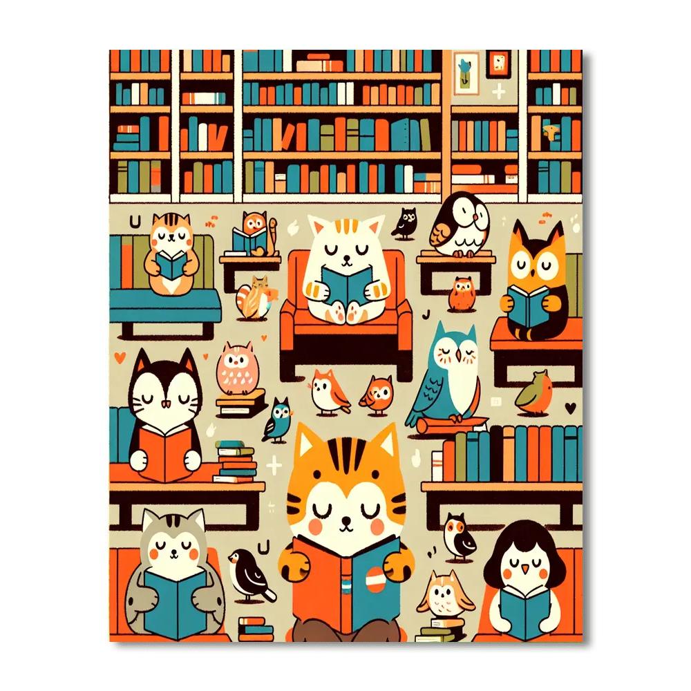 Cuddle In Cozy Library Painting By Numbers Kit
