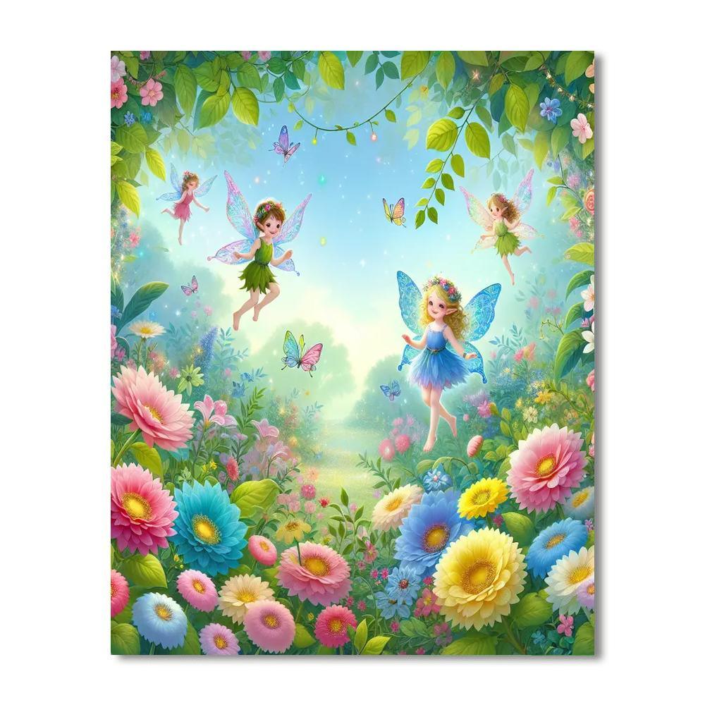 Charming Little Garden Fairies Paint By Numbers Kits