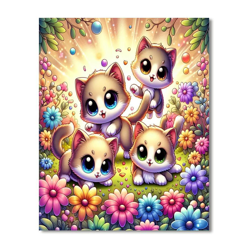 Caring Kittens At Play Paint By Numbers Kits