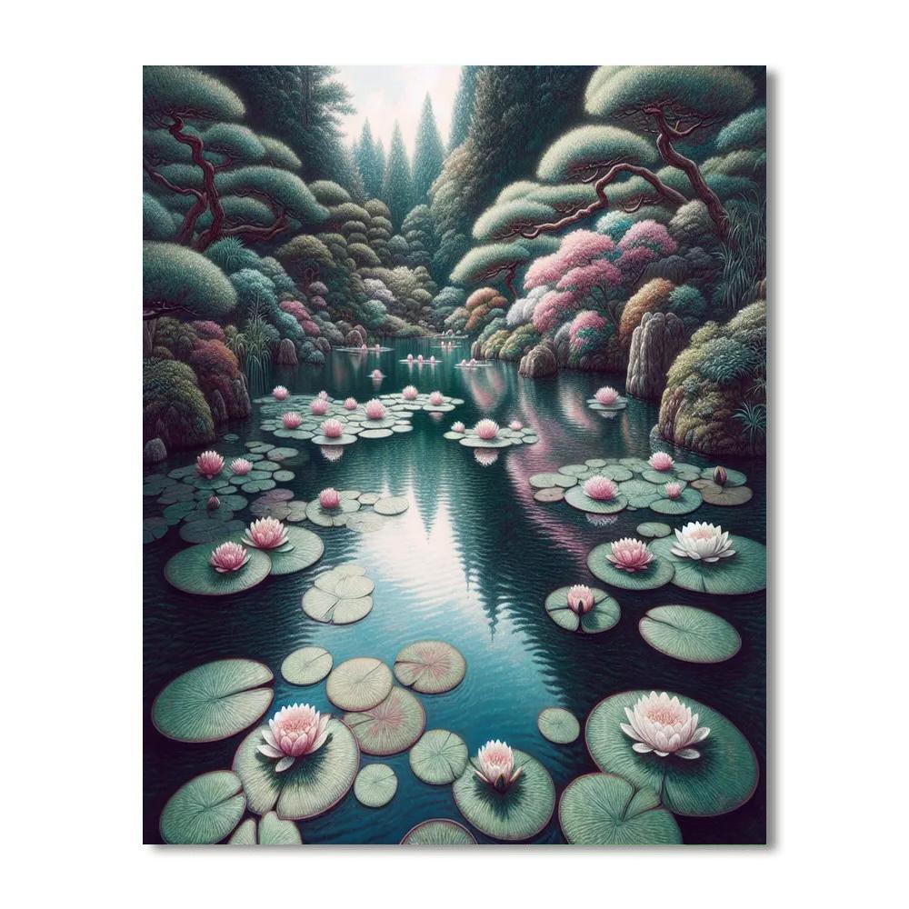 Mystic Water Lily Pond Paint By Numbers Art