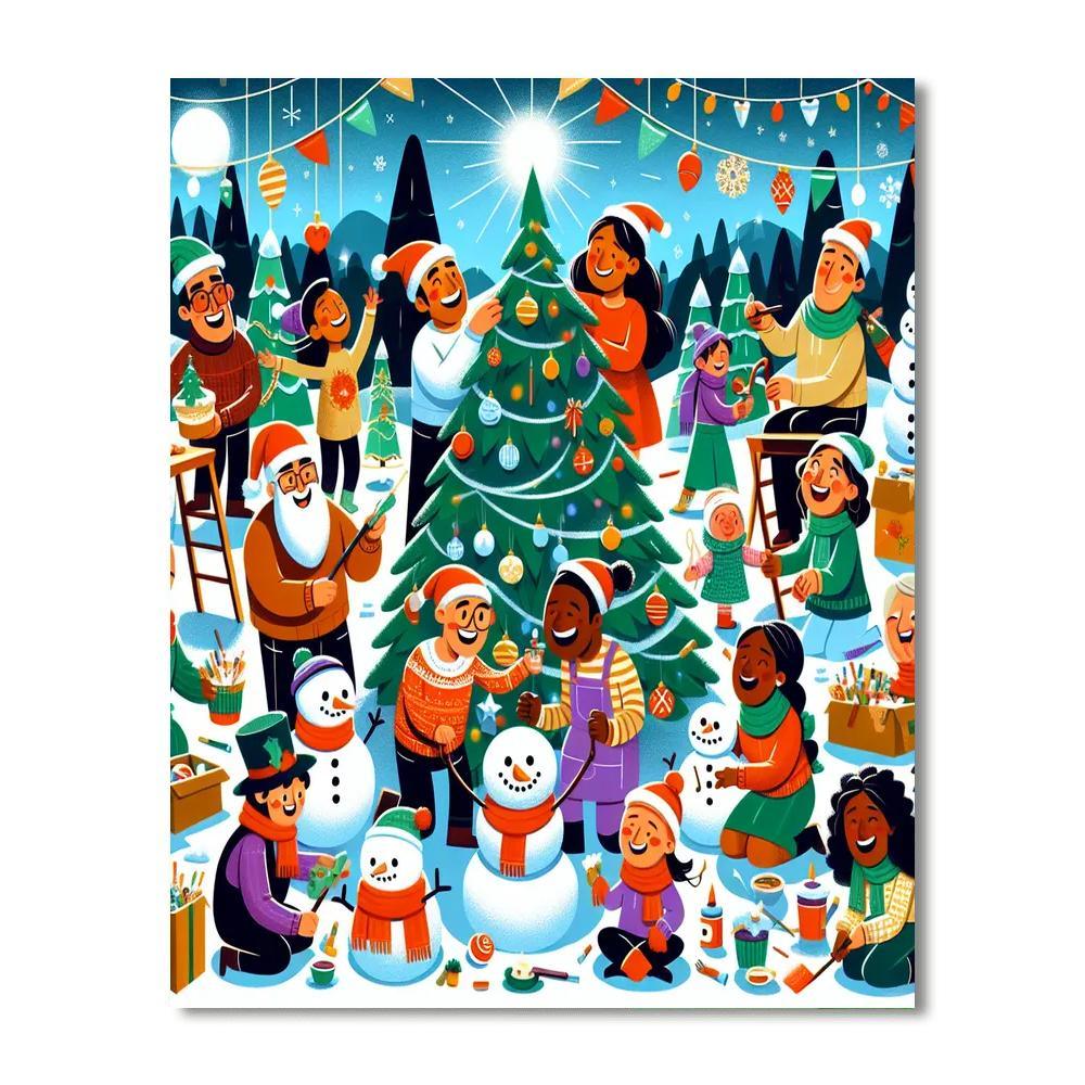 Charming Holiday Fun Paint By Numbers Art
