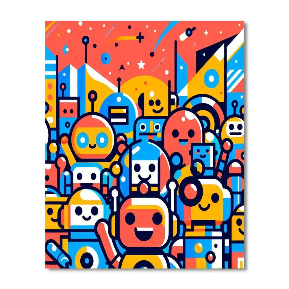 Robot Galaxy DIY Paint By Numbers
