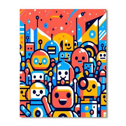 Robot Galaxy DIY Paint By Numbers