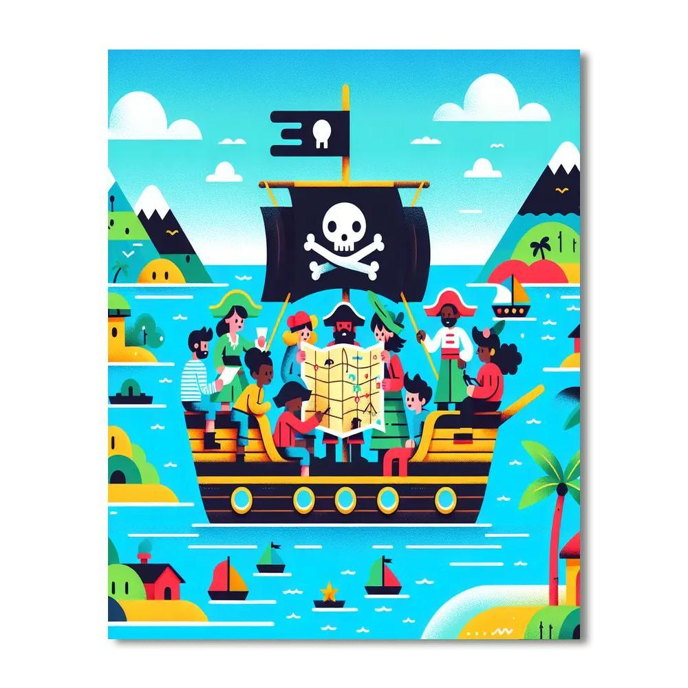 Pirate's Treasure Map Paint By Numbers