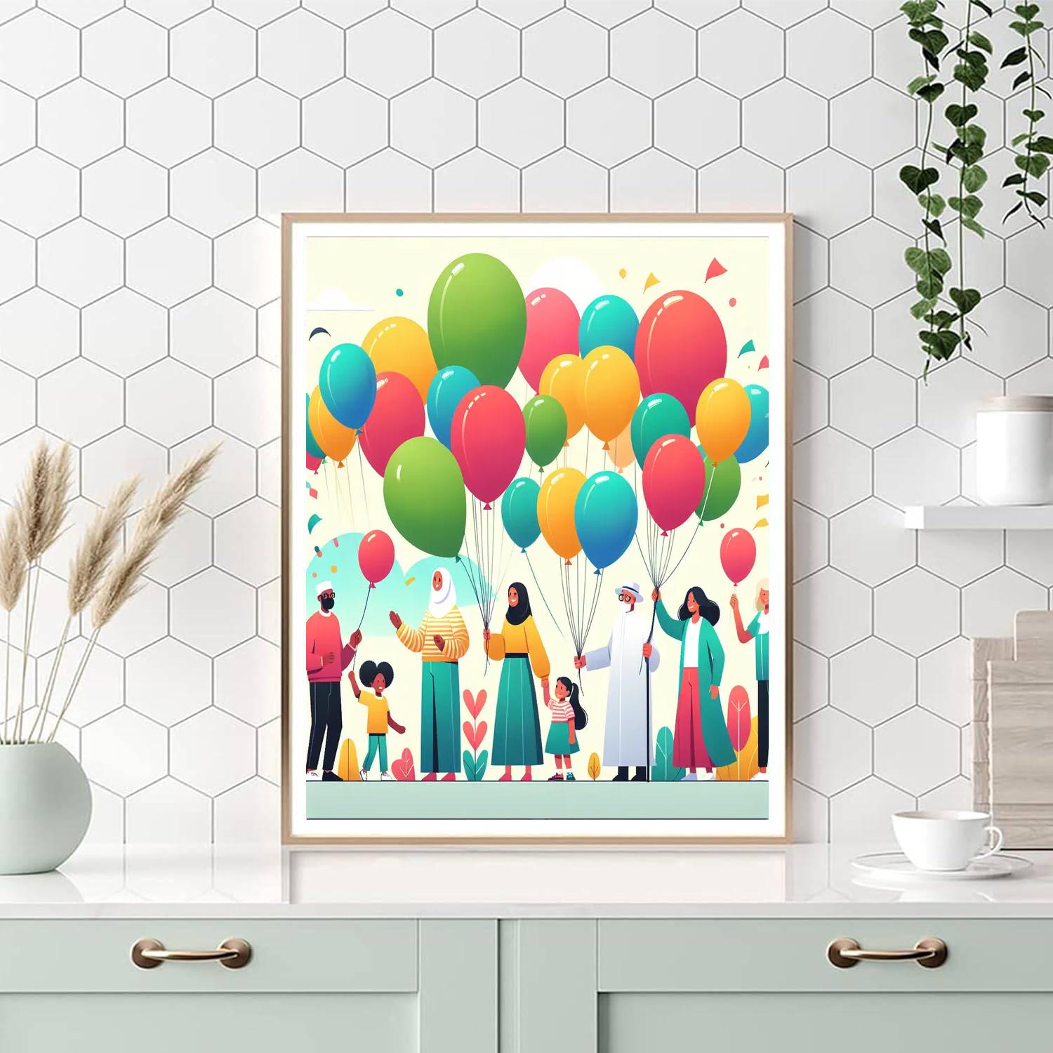 Balloon Festival Fun DIY Paint By Numbers