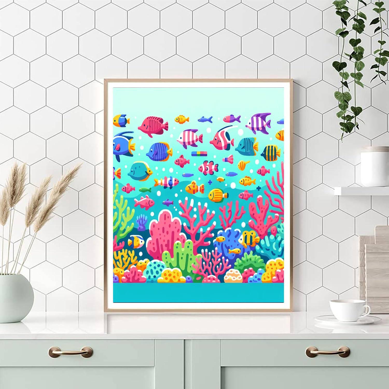 Cheerful Coral Reef Paint By Numbers Art