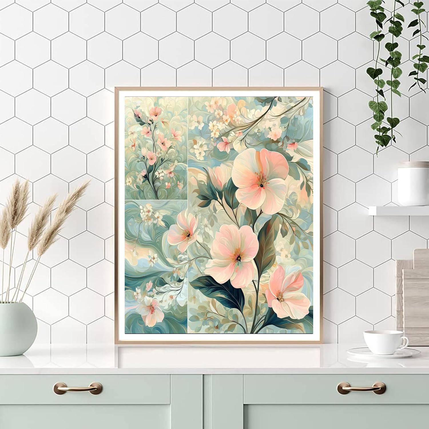 Alphonse Mucha Inspired Botanical Medley  DIY Paint By Numbers