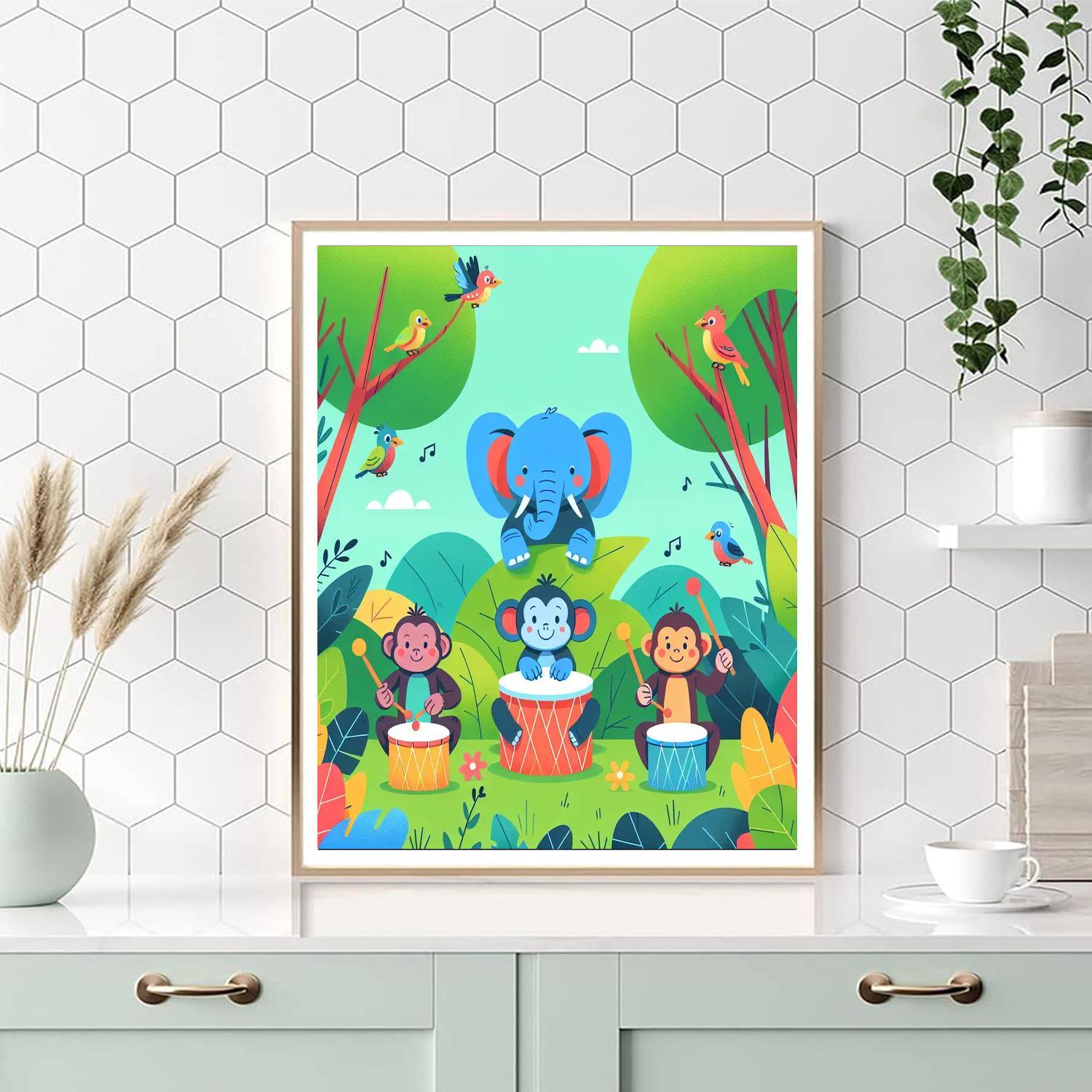 Jungle Drumming Rhythm Painting Number Kit