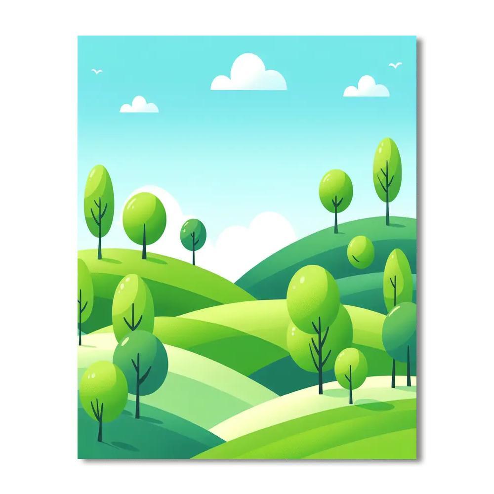 Rolling Hills Paint By Numbers Art