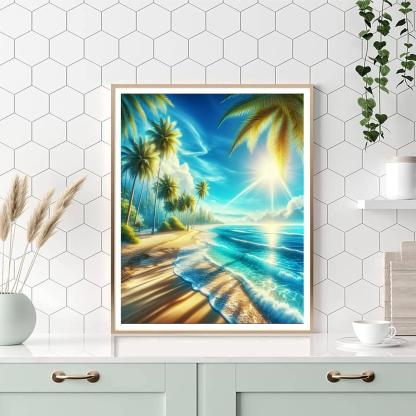 Tropical Beach Serenity Paint By Numbers Art