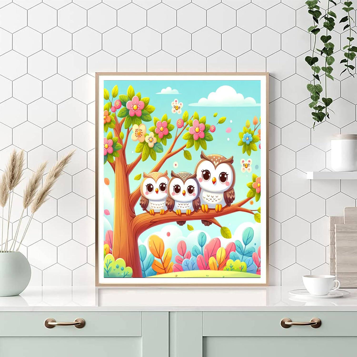 Artistic Owls Numbered Painting Kits