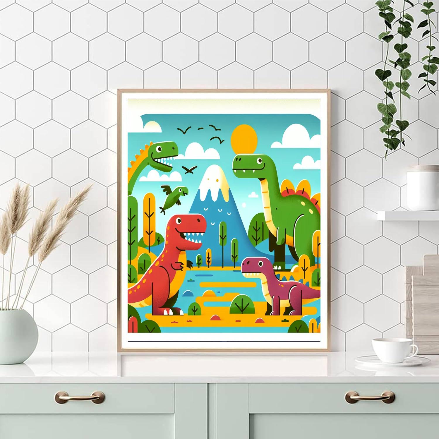 Royal Dinosaur Kingdom Numbered Painting Kits