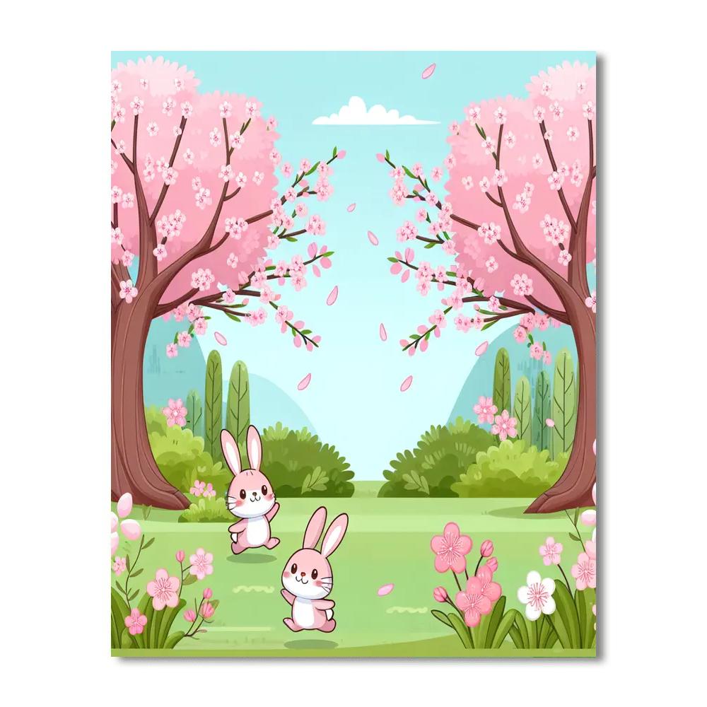 Cherry Blossom Fantasy Number Painting