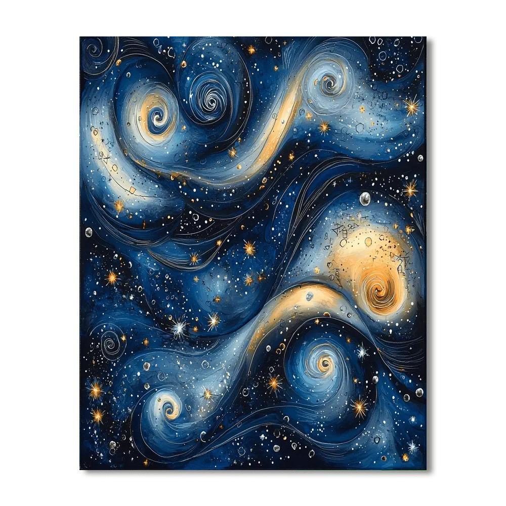 Leonardo Da Vinci Inspired Cosmic Breeze Reverie  DIY Paint By Numbers