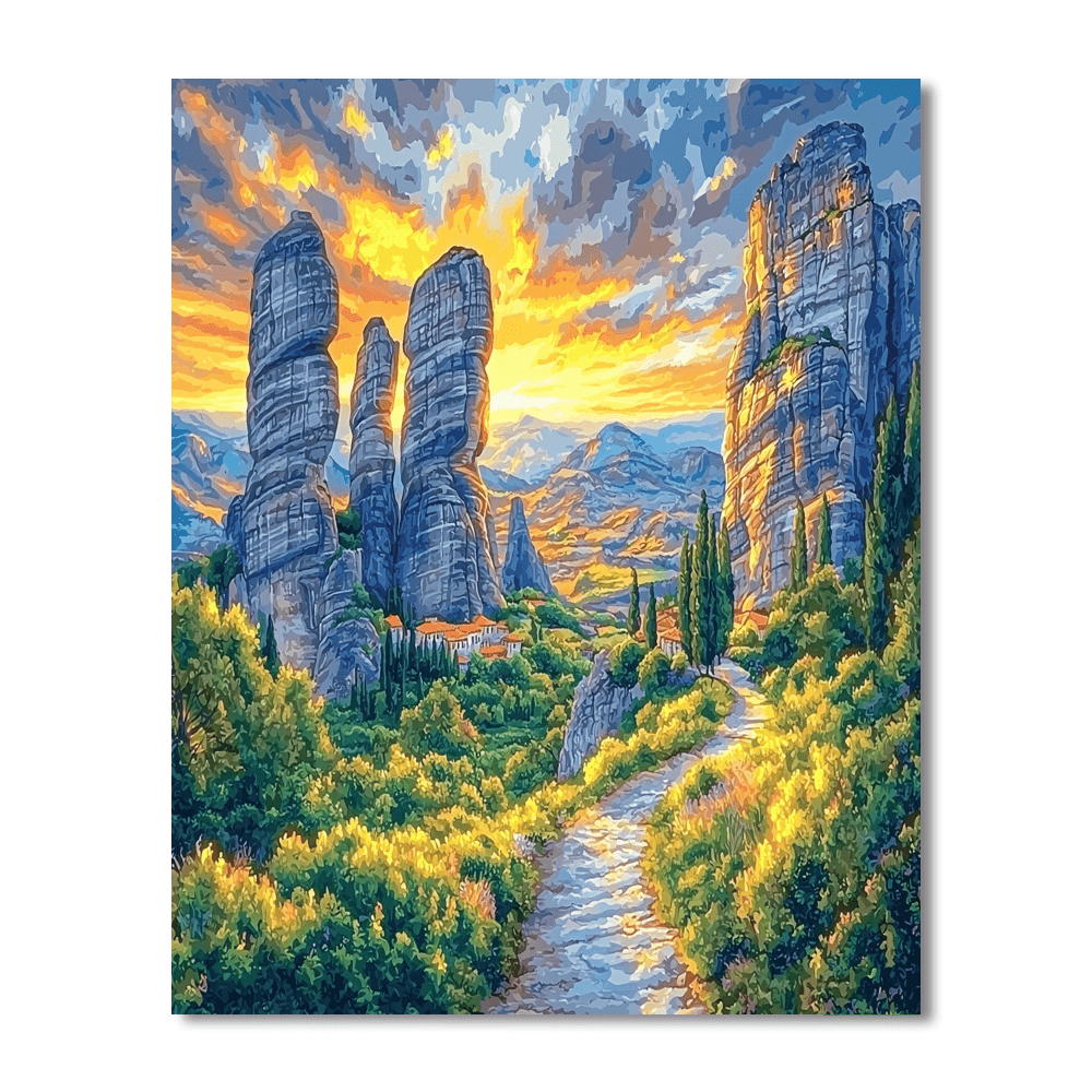 Meteora Cliffs - Kalabaka Painting Number Kit