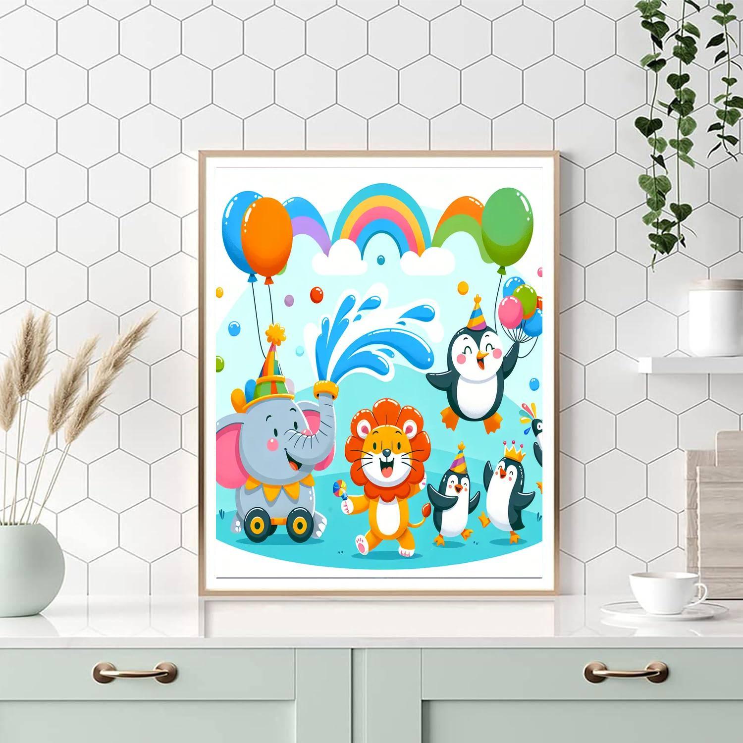 Happy Zoo Parade Numbered Painting Kits
