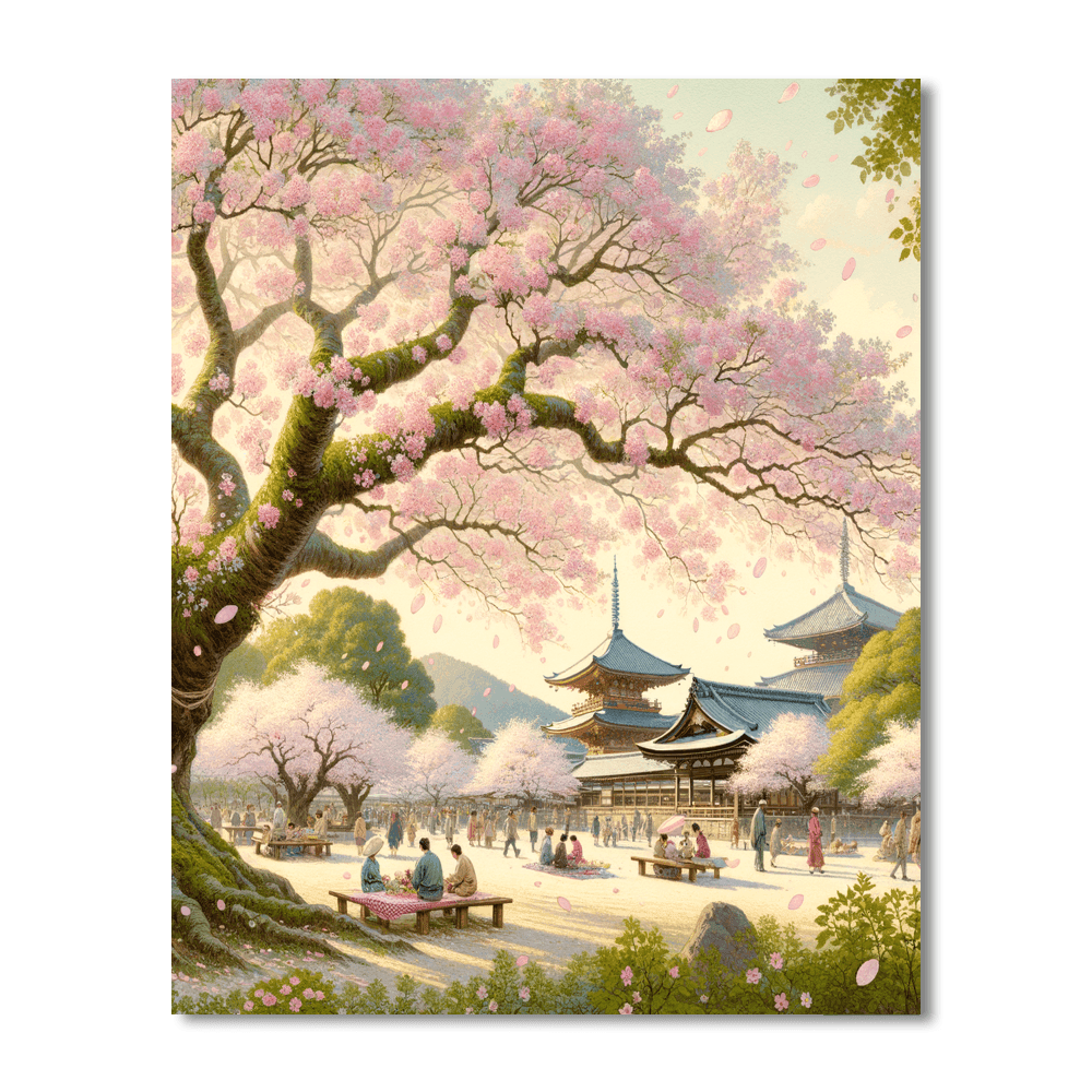 Hanami - Kyoto, Japan Painting By Numbers Kit