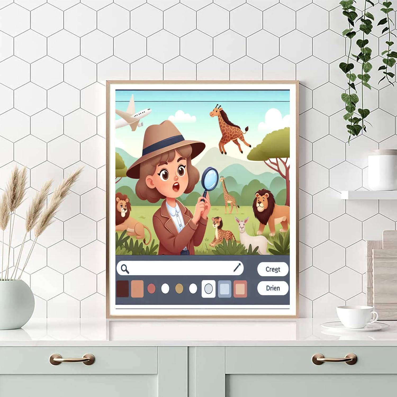 Safari Animal Detective DIY Paint By Numbers