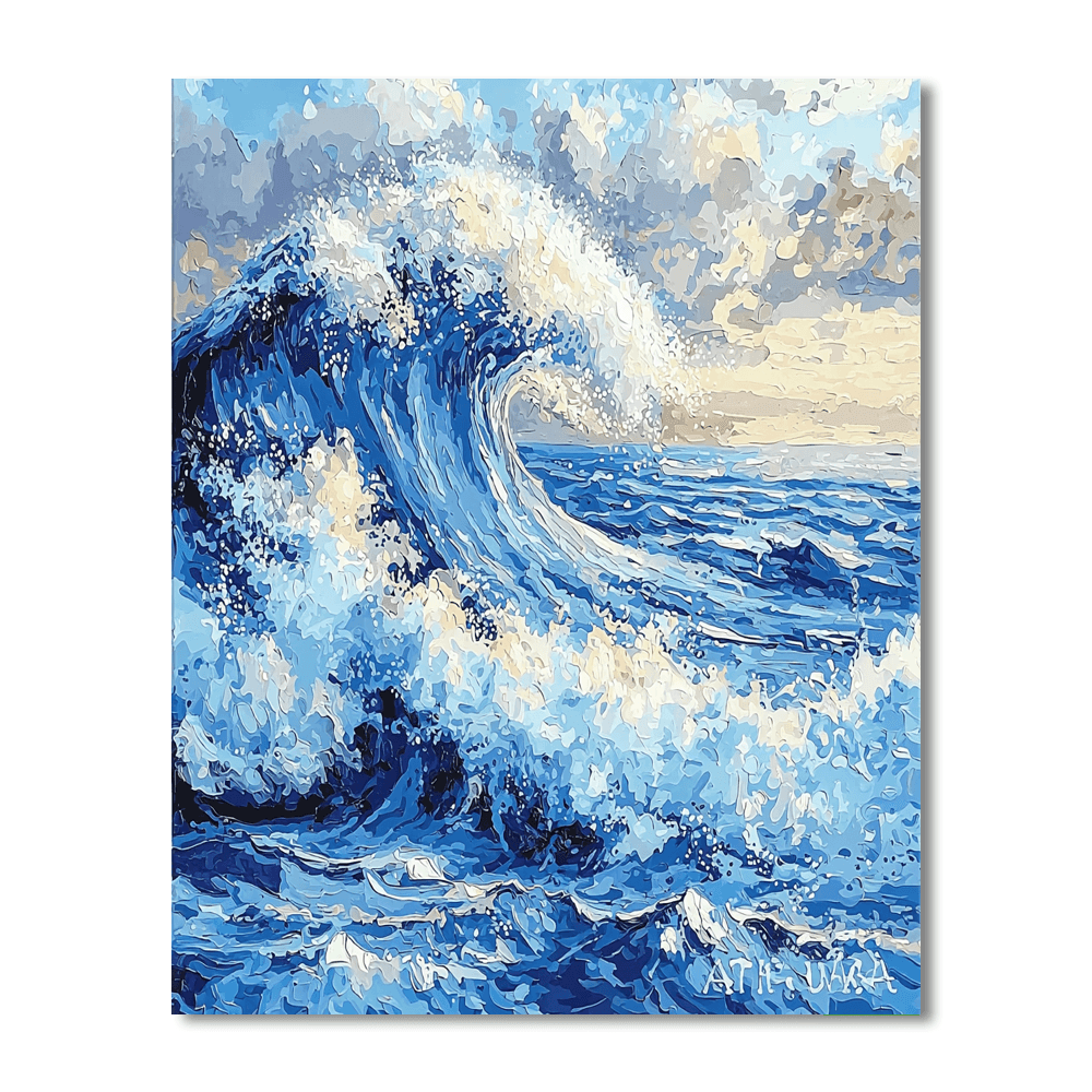 Hokusai Inspired Oceanic Tides  DIY Paint By Numbers