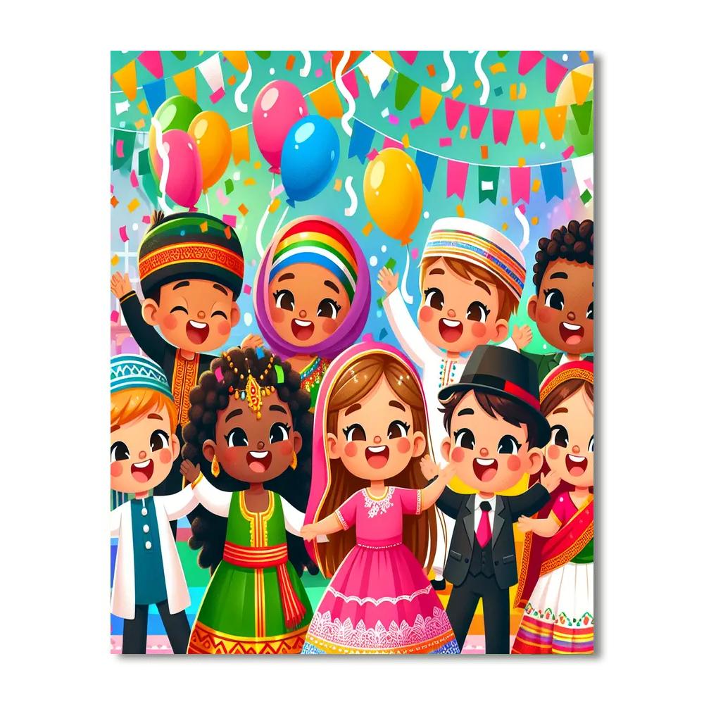 Fantastic Festival Of Colors Paint By Numbers Art