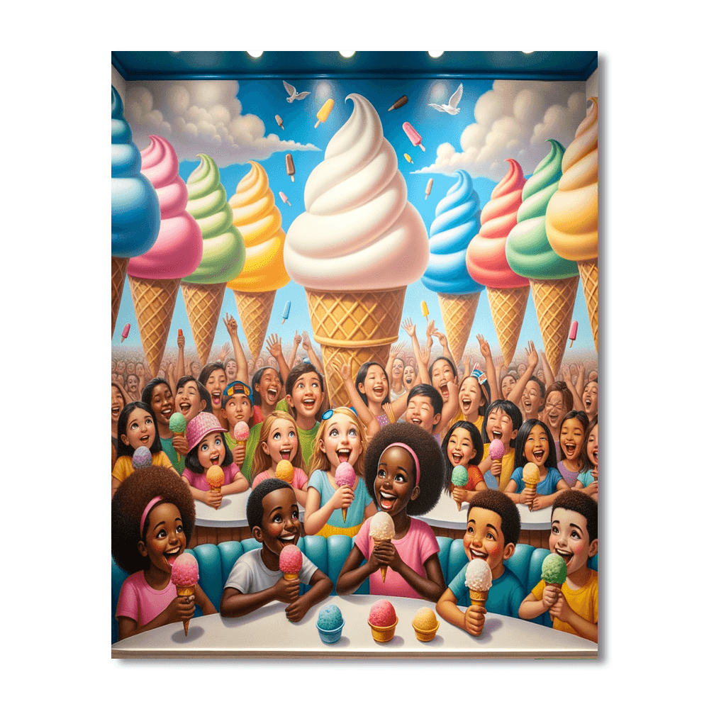 Wondrous Ice Cream Parlor Painting Number Kit