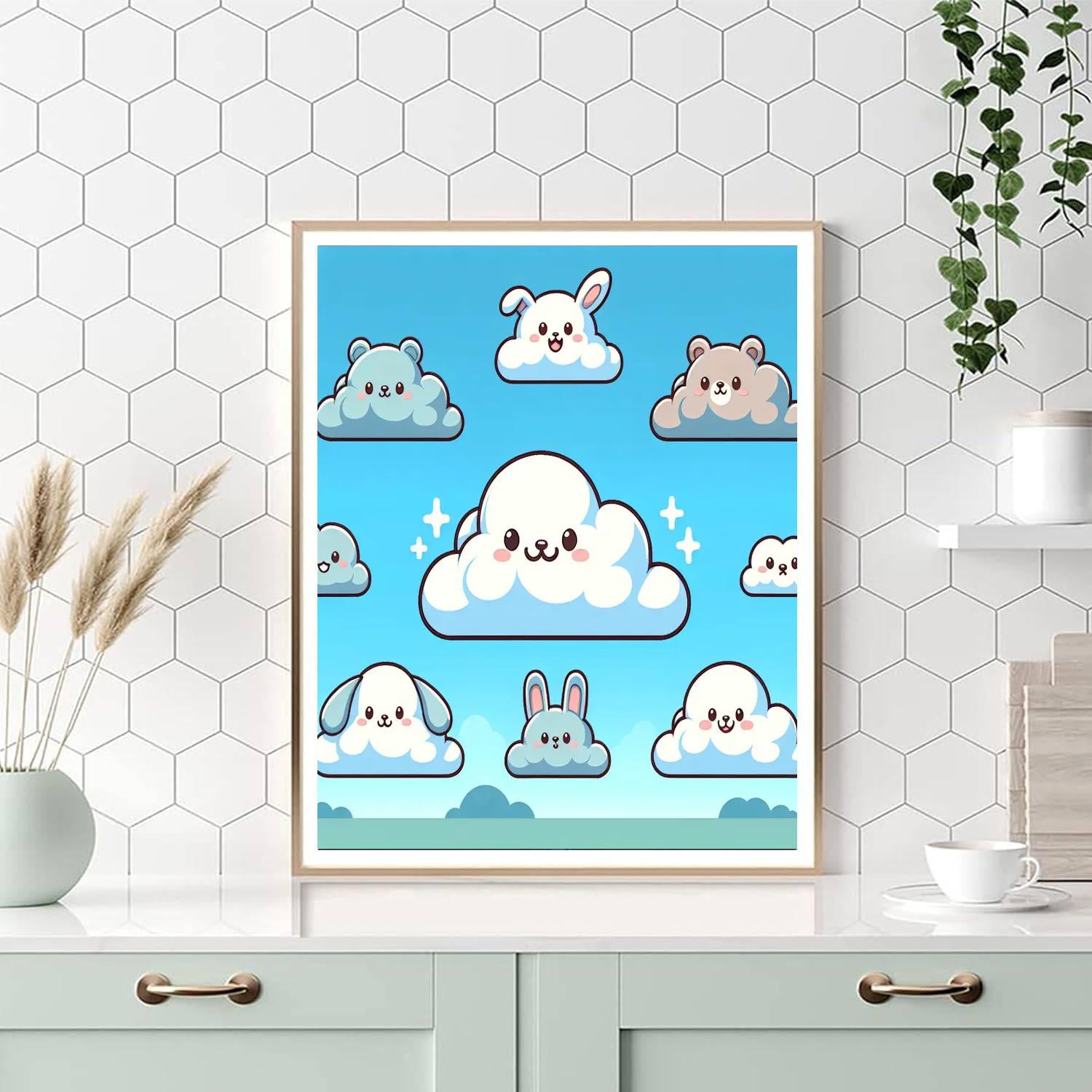 Charming Cloud Creatures Number Painting