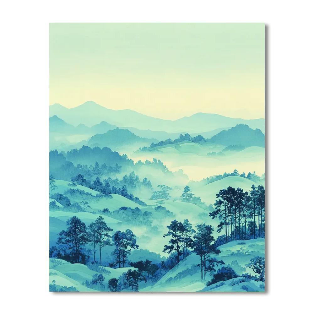 Utagawa Hiroshige Inspired Eternal Morning Mist  Number Painting